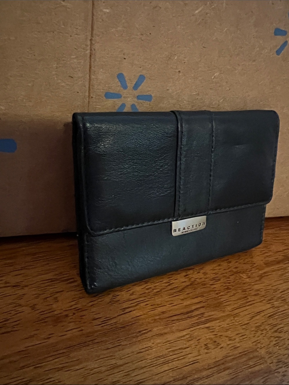 Kenneth Cole Reaction Black Fold-Over Leather Wallet
